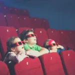 Kids watching a movie