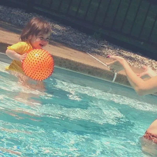 Kid in a pool