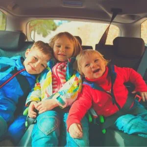 Kids laughing in the car