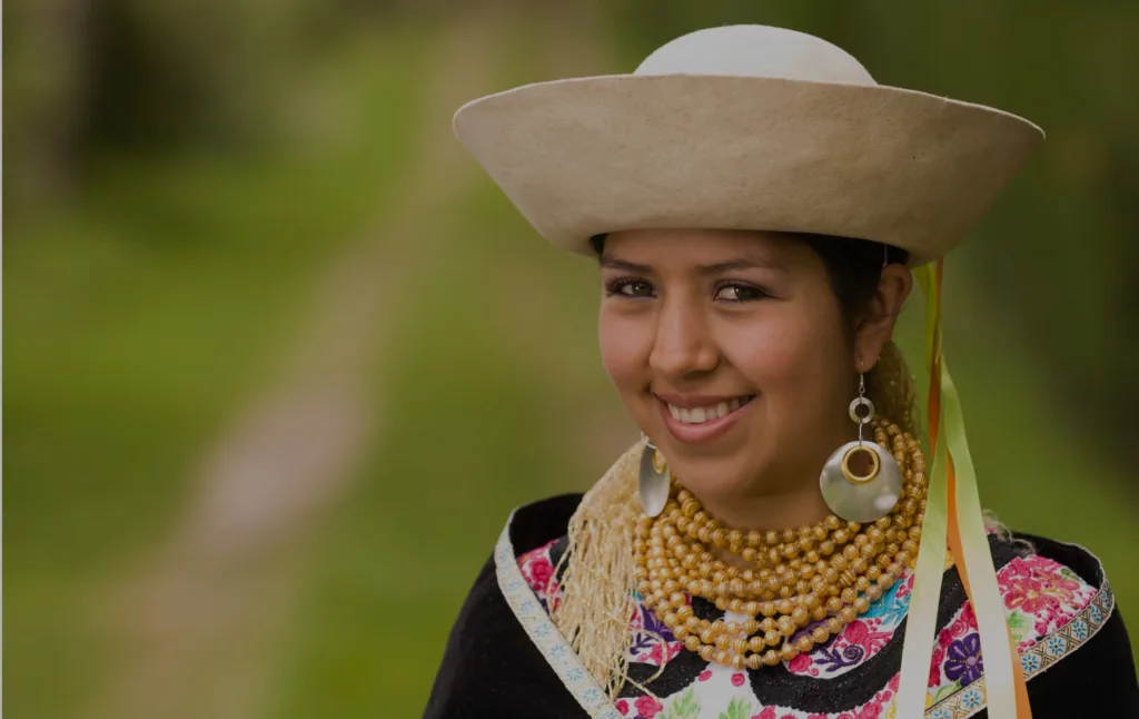 ecuadorian au pair in traditional attire