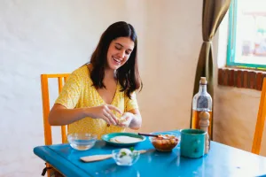 Au Pair making empanadas for her host family