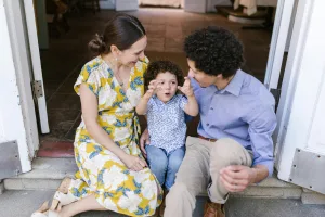 Child sharing emotions with parents