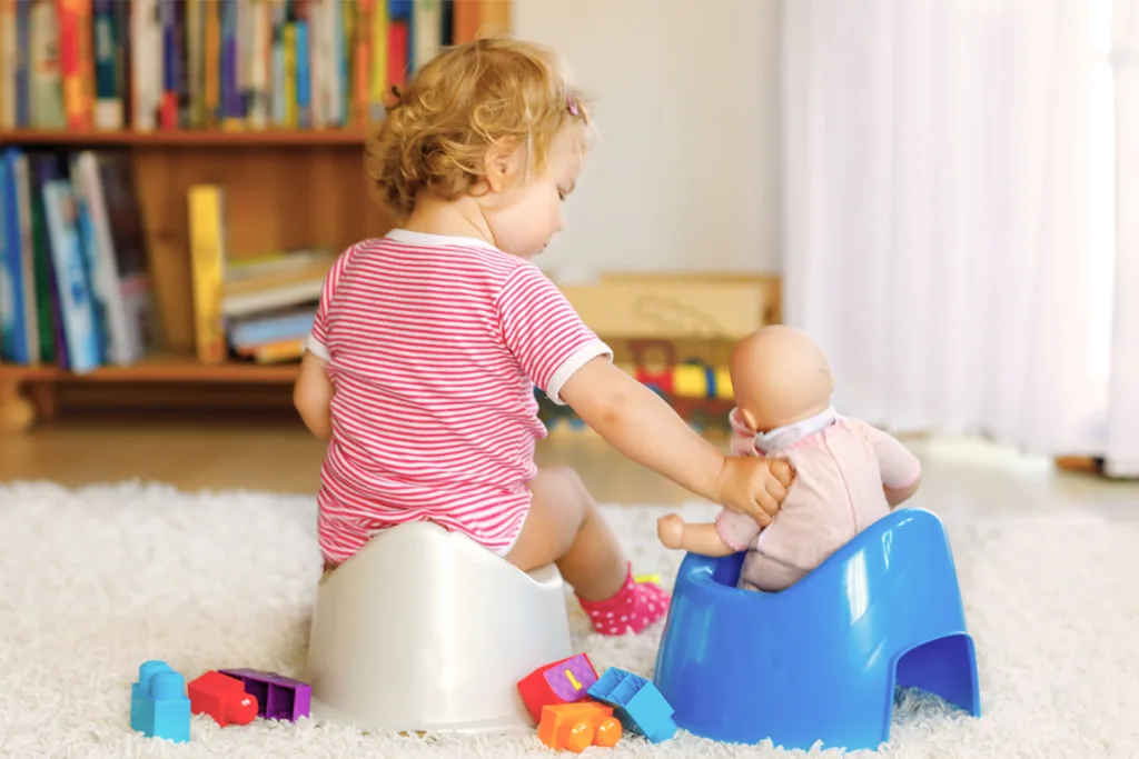 Child learning how to potty train