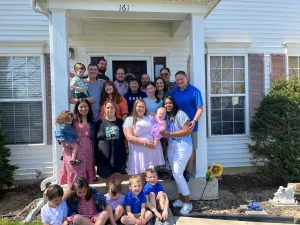 Marya with her host family and their extended family.