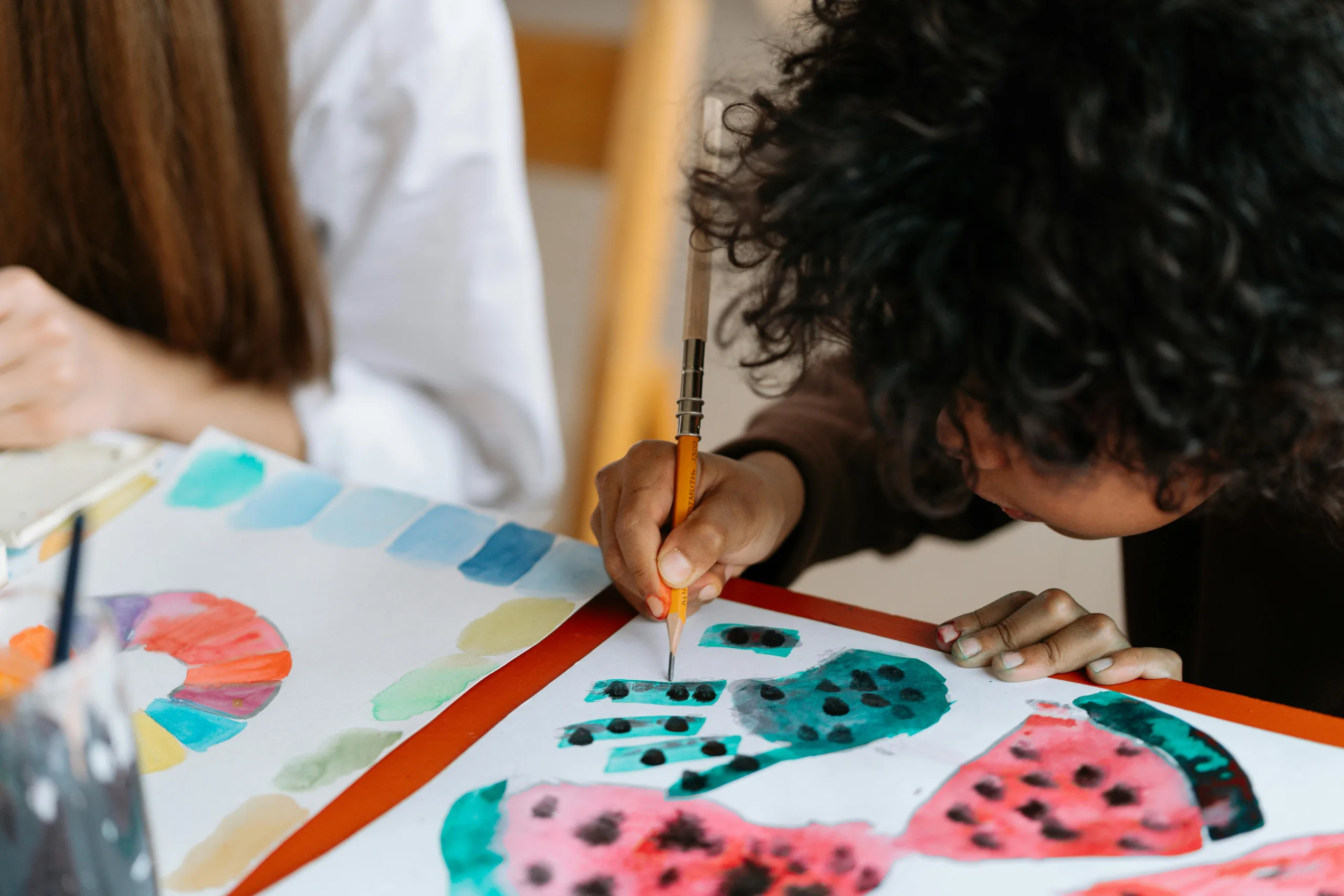 Child working on an art project