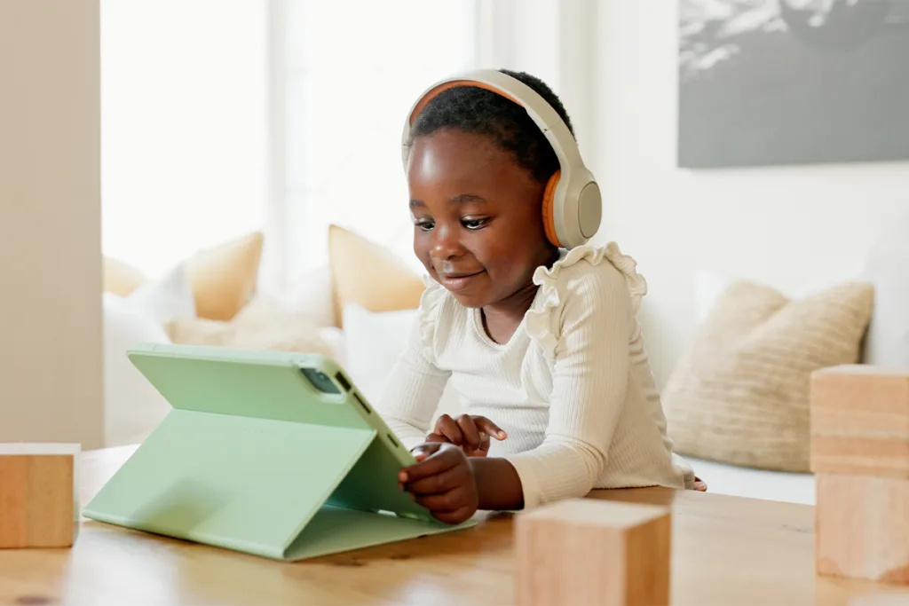 Child playing educational games