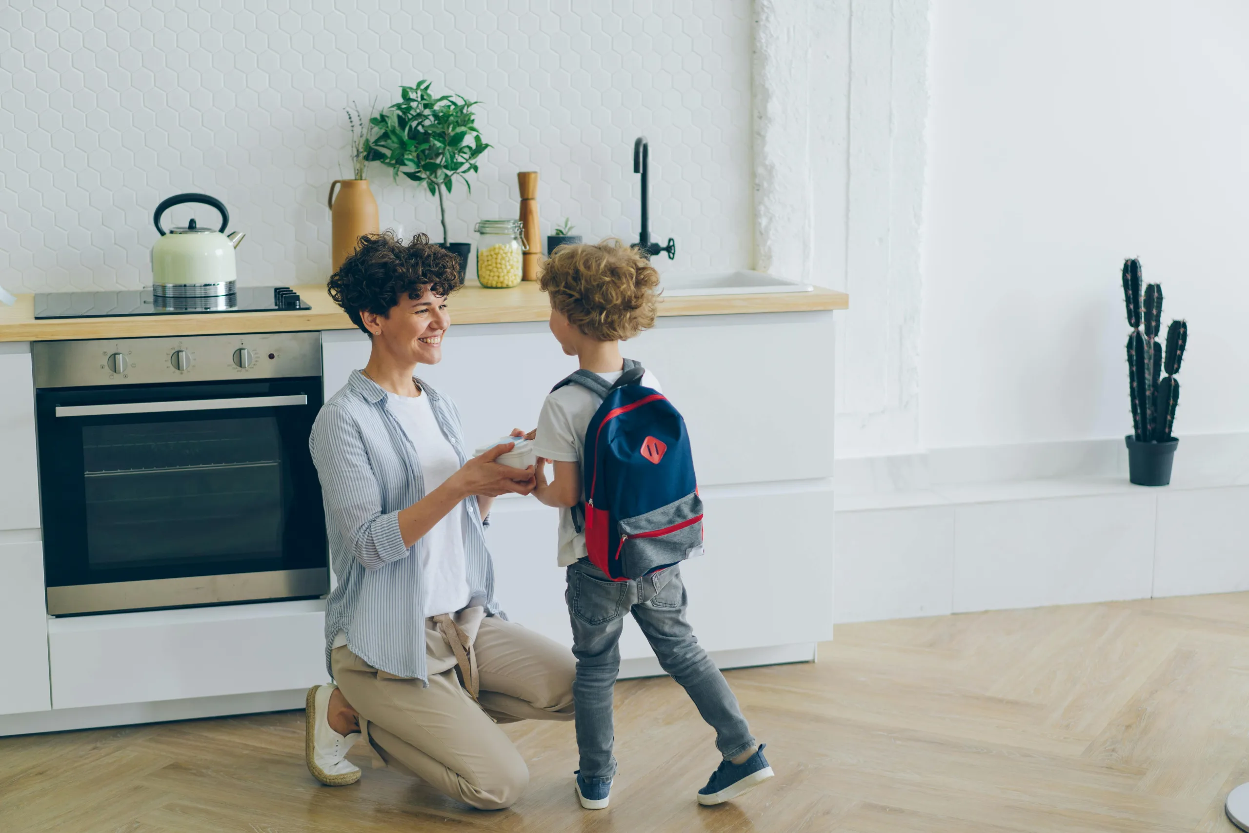 Parent and child confident in daily routines