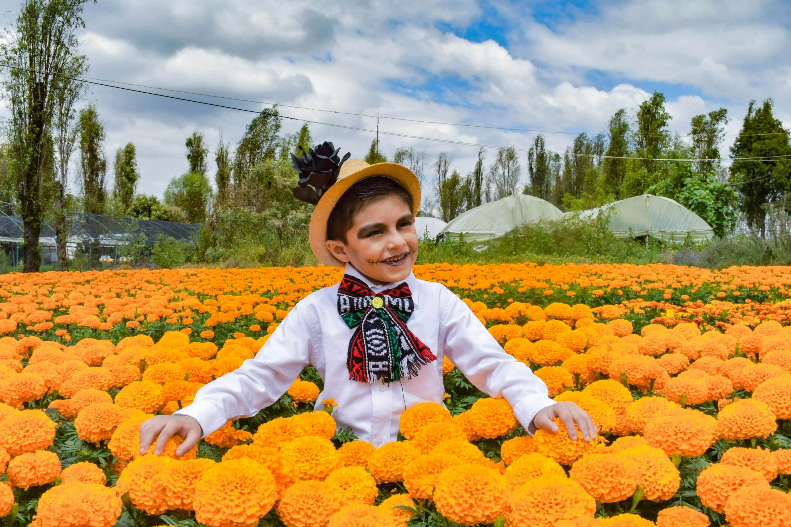 Child celebrating Dia de los Muertos